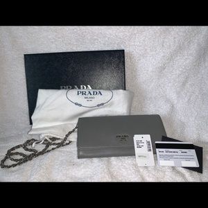 Prada leather wallet on chain WOC